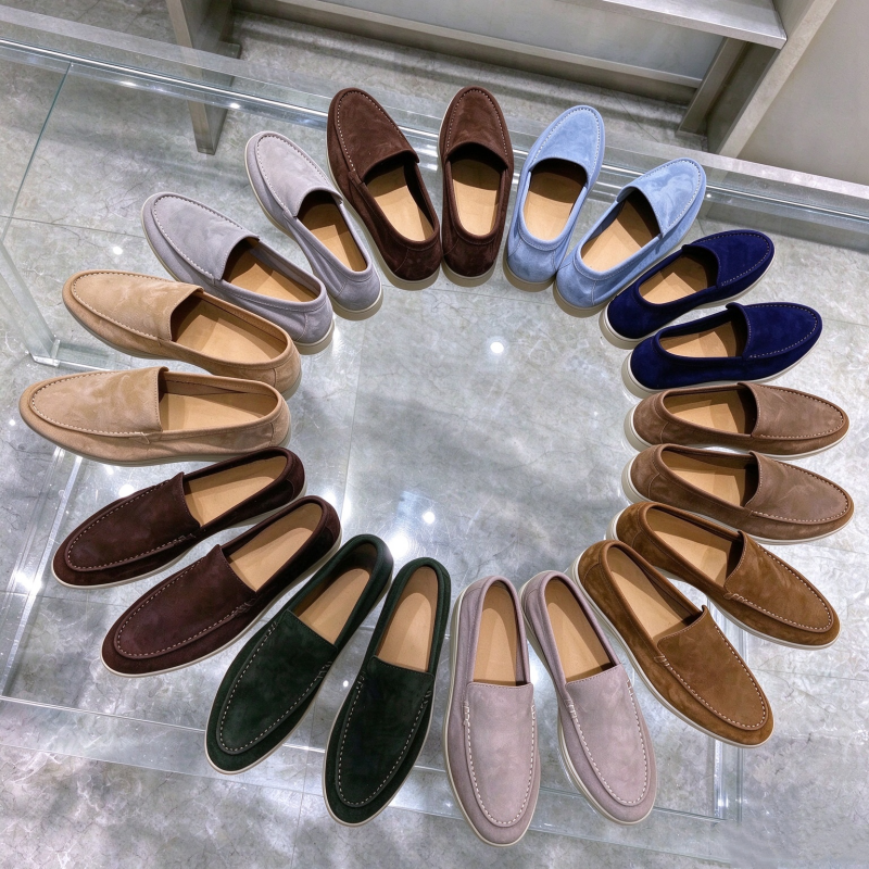Designer casual shoes suede loafers Suede Loafer luxury fashion classic men and women non slip flat shoes business breathable multi-color optional c
