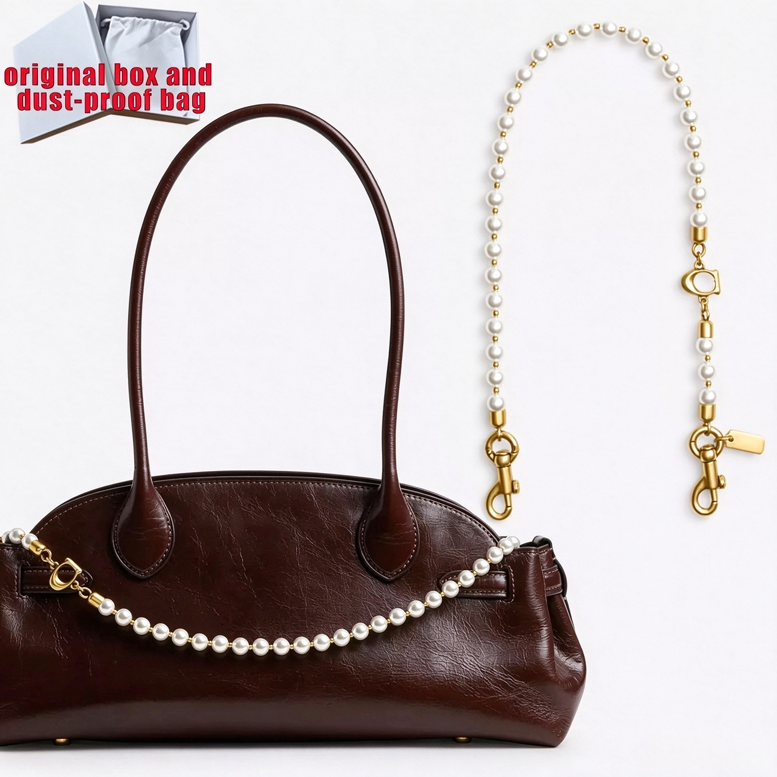 Luxury designer keychain pearl chain charm Lanyards Fashion White designer Car keychain jewelry designers purse charm keyring Lovers Gift With box a