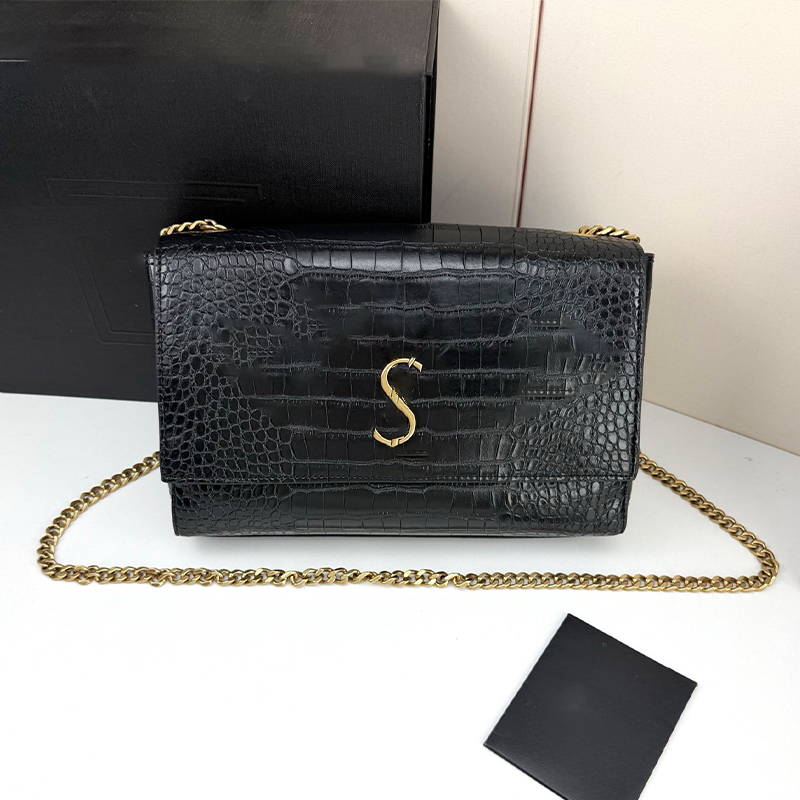 Sac à bandoulière réversible à rabat pour femmes, sac à bandoulière en daim gaufré Croc 2 côtés, sac à main de soirée détachable en chaîne en mét