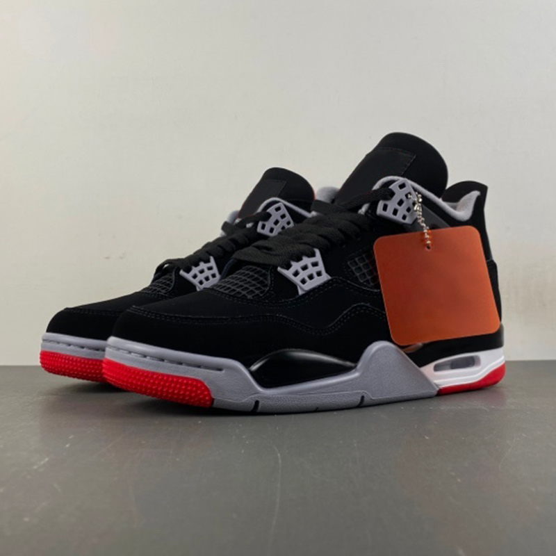 With Box 2026 New 4 OG 4s Bred mens basketball shoes Black Fire Red Cement Grey Summit men women trainers sports sneakers high quality size 36-47 No