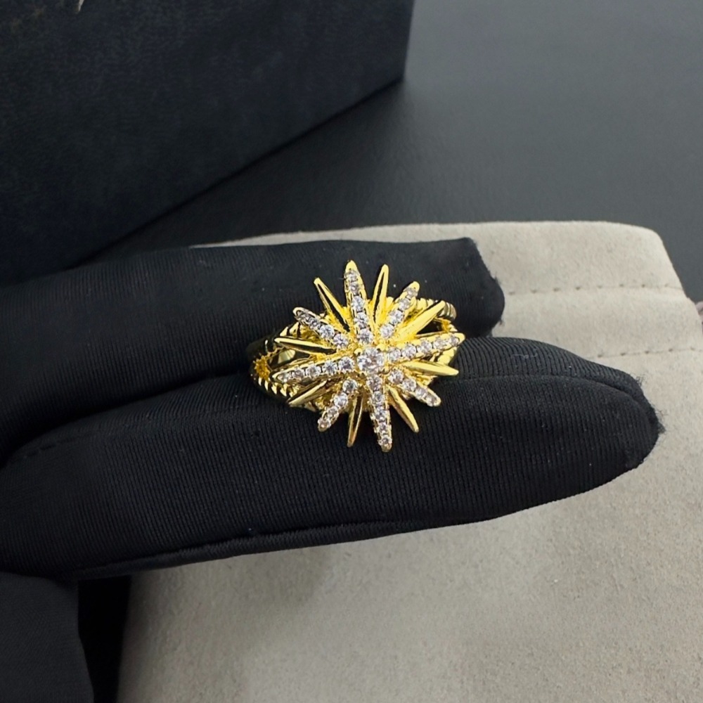 Bagues de styliste pour femmes et hommes, marque de luxe en cristal, anneaux en cuivre plaqué or, bijoux fins, cadeau de fête