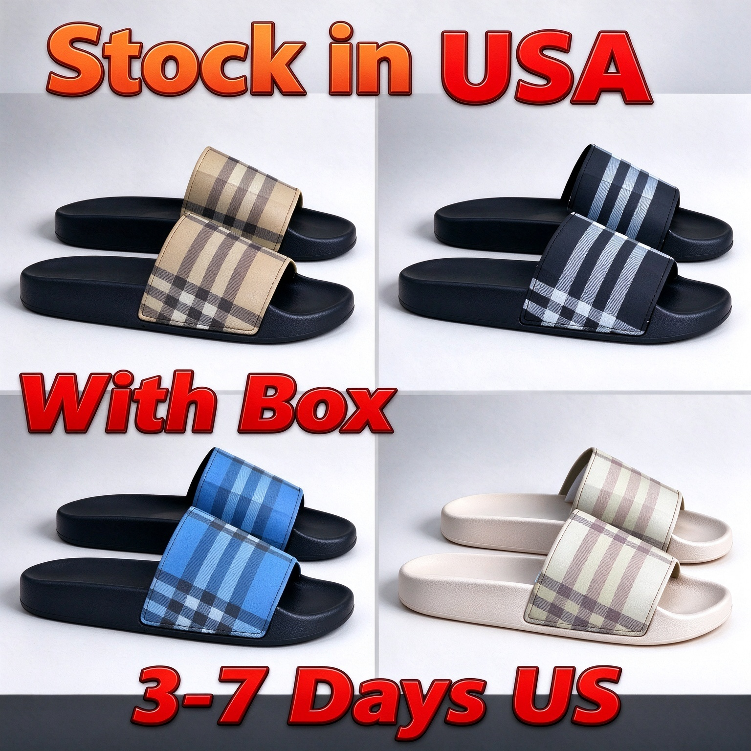 Livraison gratuite Pantoufles de créateurs Sandales Tartan Mode d'été Filles Pantoufles de plage Femmes Vintage Sandales antidérapantes Classique