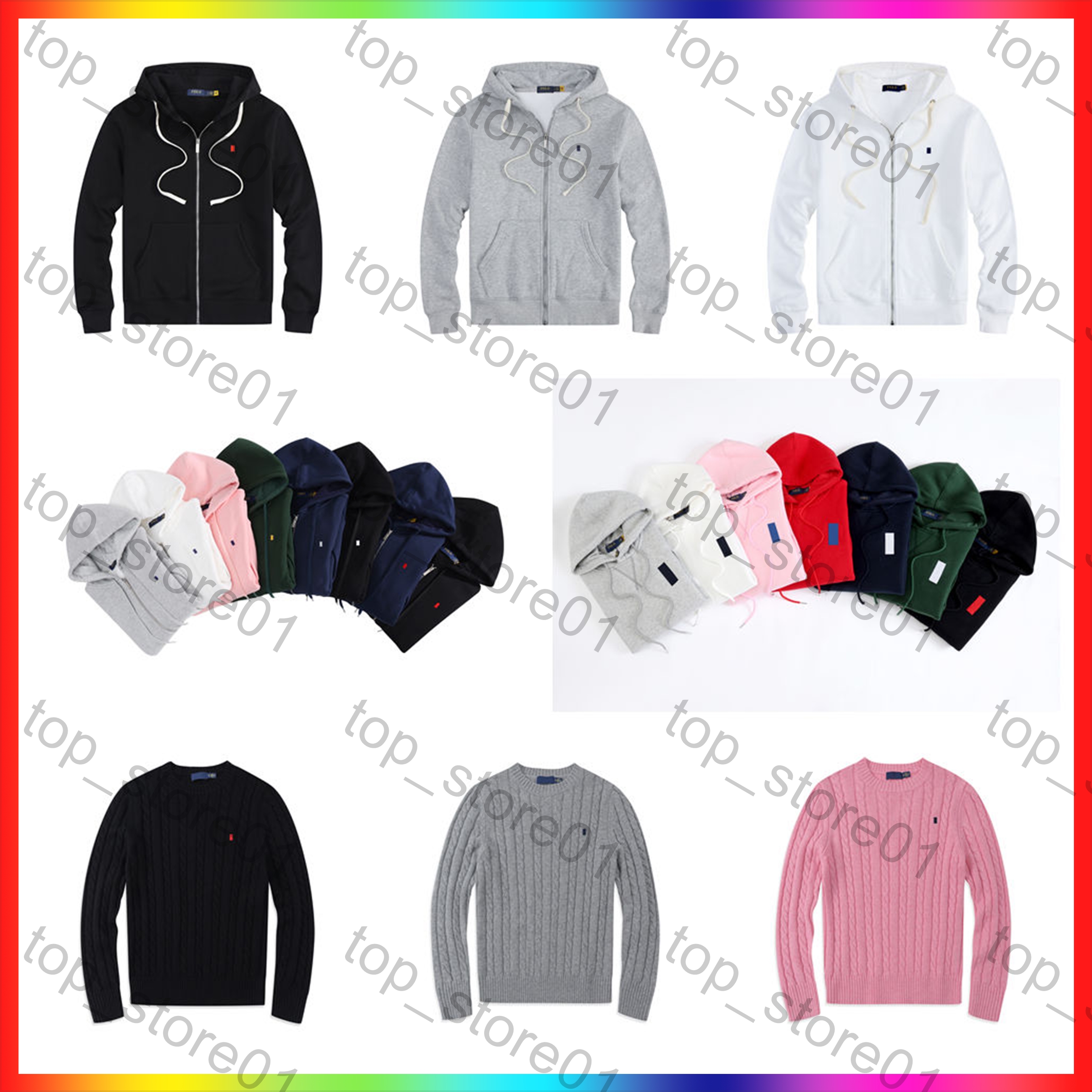 2026 Designer hoodies Mens Polo Sweater Pullover Embroidered Small Horse Mens Sweater Outfit Knit Sweaters Sweatshirt Business Work Clothes Luxury P