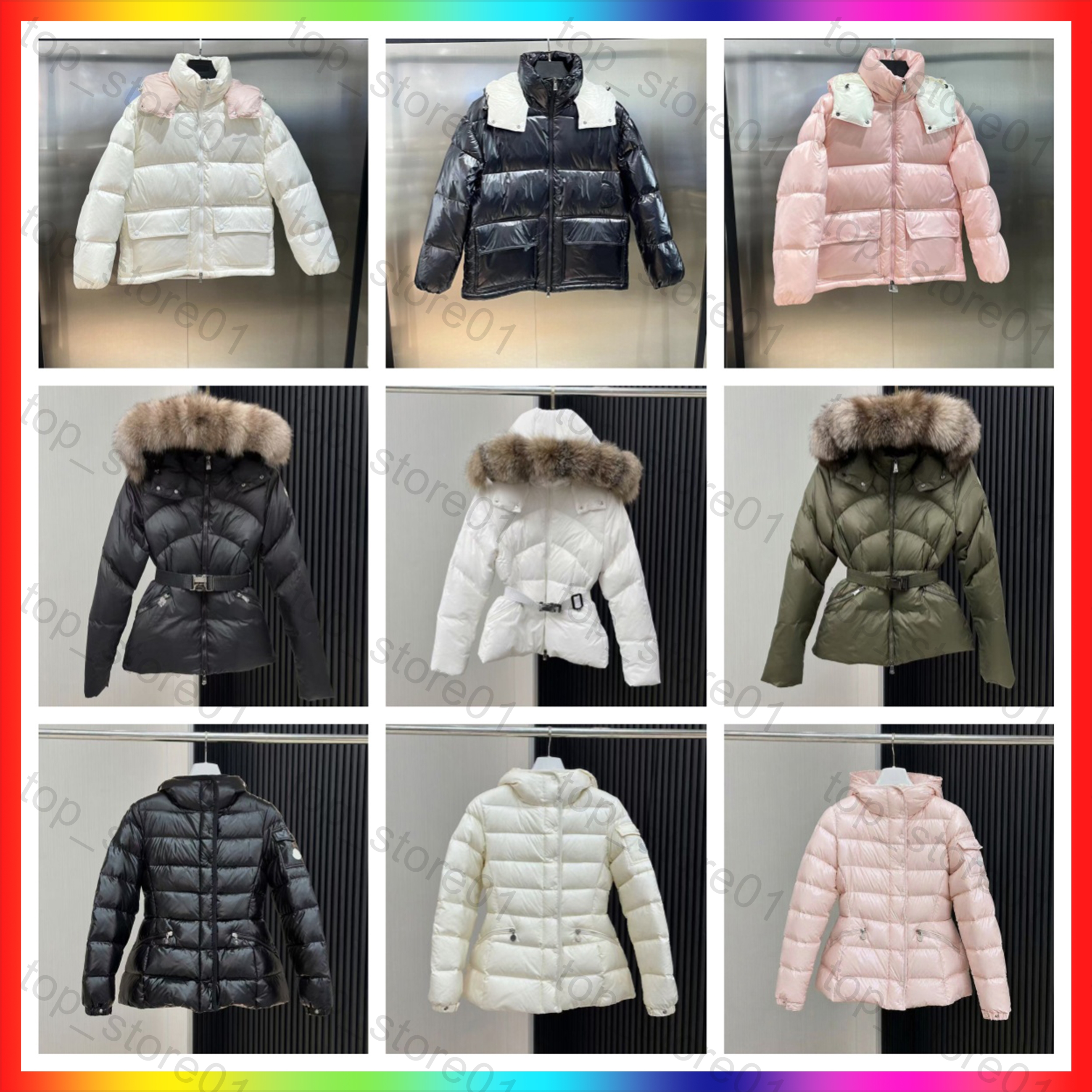 7A 2026 Womans Coat Designer jacket winter boed short down jackets fur coats Puffer jacket Long parkas with belt lady embroidered badge hooded puffe