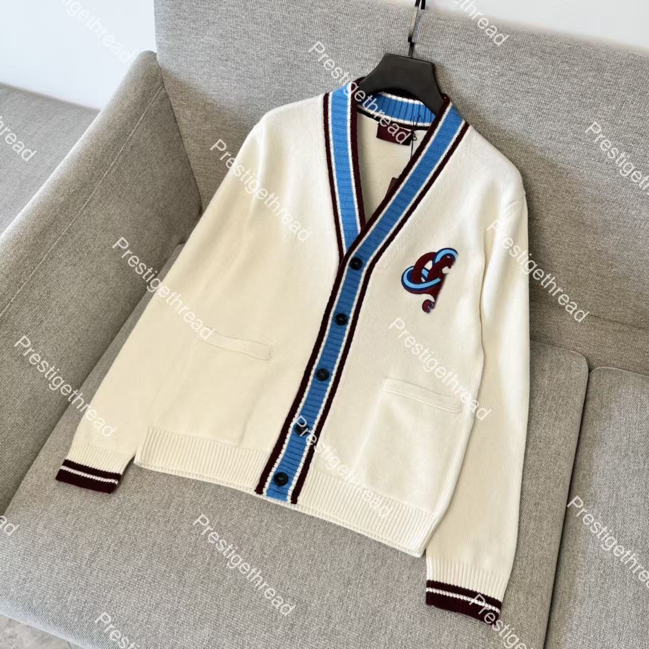 Designer High-Quality Men's Sweaters with Snake Pattern Print and Embroidery Wool Cardigan, V-Neck Button Wool Cardigan, Unisex