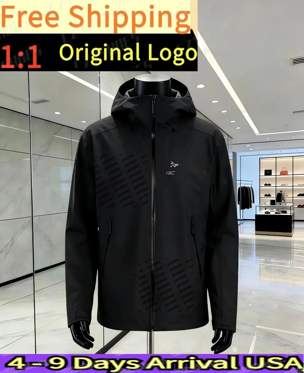 Arc Jacket Men Women Designer Jacket Brand Embroidered Logo Top Waterproof Goretex BETA ALPHA Jacket Hard Shell Zip Up Hood High Quality Windbreaker