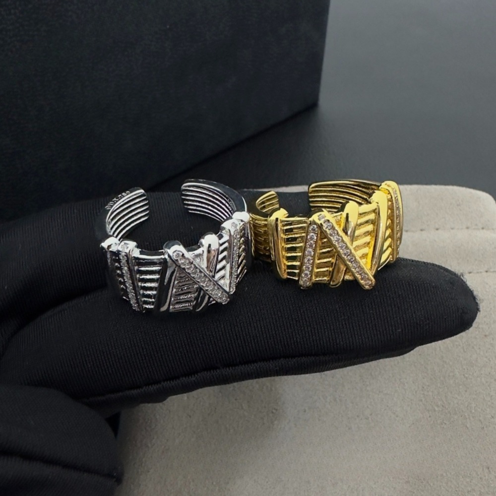 Rings for Women Luxury Crystal Rhinestone Designer Brand Letter Band Rings Copper Women Men Gold Plated Jewelry Fine Finger Ring Party Gift
