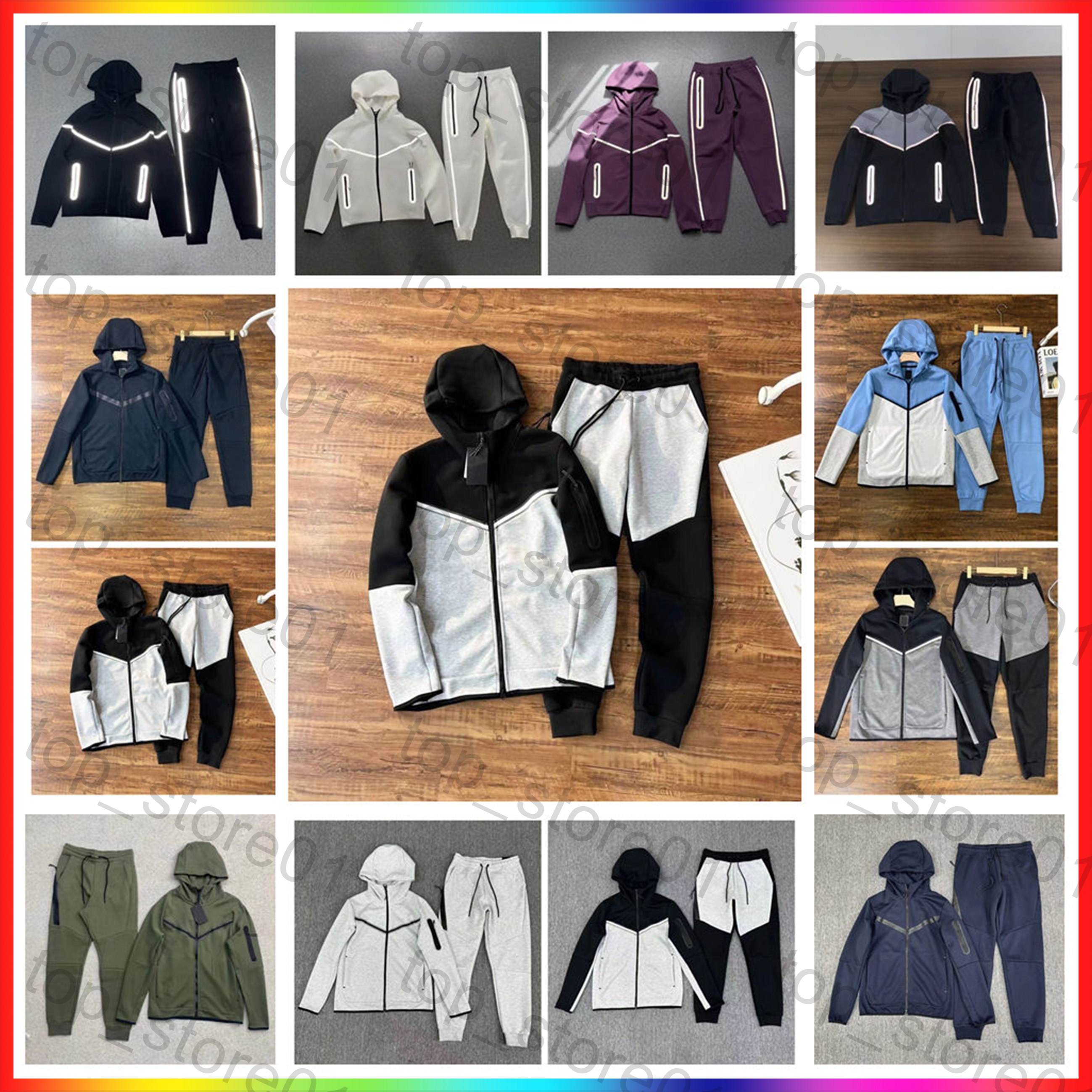 2026 Tech Fleece Tracksuit Mens Womens Full Zip Hoodie Jogger Pants 2 Piece Set Designer Sportswear Jacket Sweatpants Thick Winter Casual Running Ou