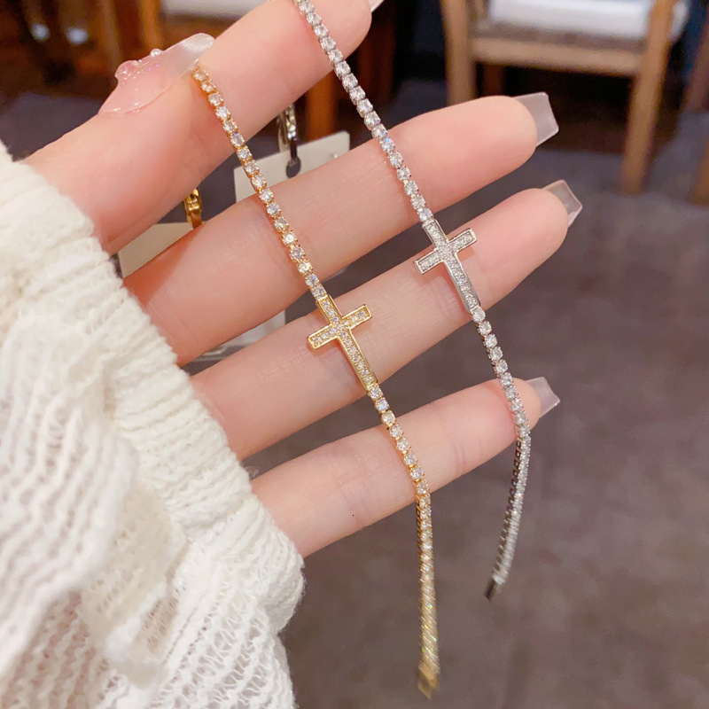 european and american crossborder exquisite fashion versatile fulldiamond cross bracelet elegant bracelet