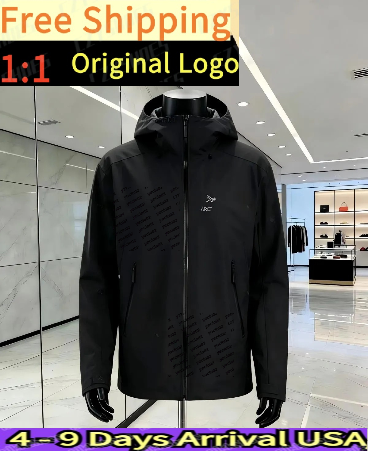 Arc Jacket Men Women Designer Jacket Brand Embroidered Logo Top Waterproof Goretex BETA ALPHA Jacket Hard Shell Zip Up Hood High Quality Windbreaker