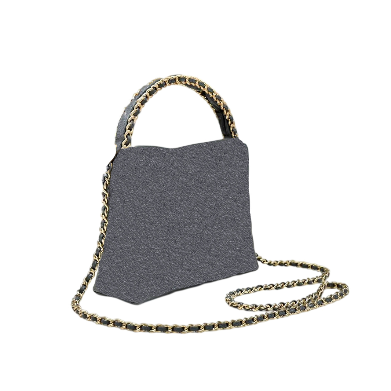 High-quality luxury fashion designer handbag, women's classic luxury lychee pattern cowhide handle cross-body bag, simple chain handbag.