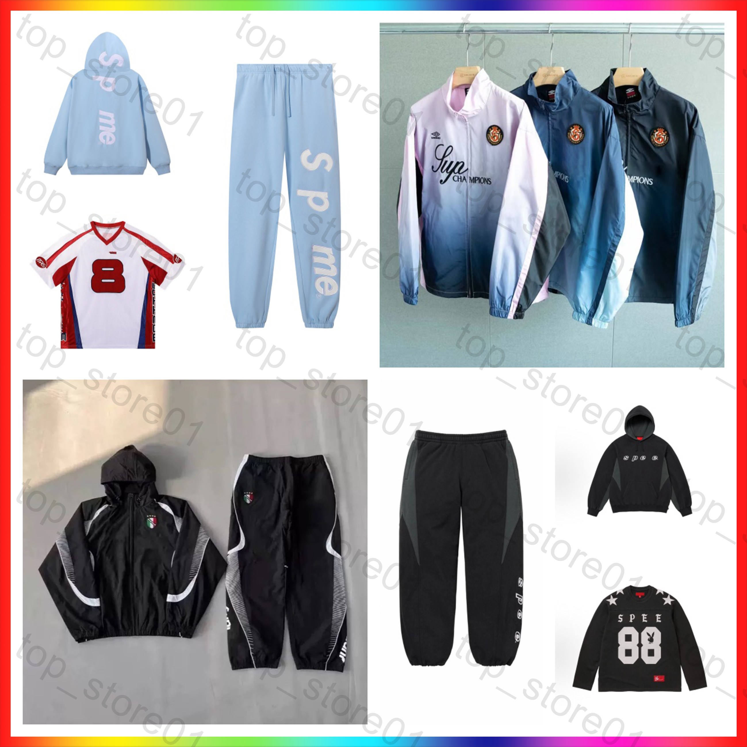 Mens Jackets Designer Hoodie Windbreaker Stand Collar Zipper Front Embroidered Logo Patchwork Stripes Casual Lightweight Jacket White Blue Daily Run