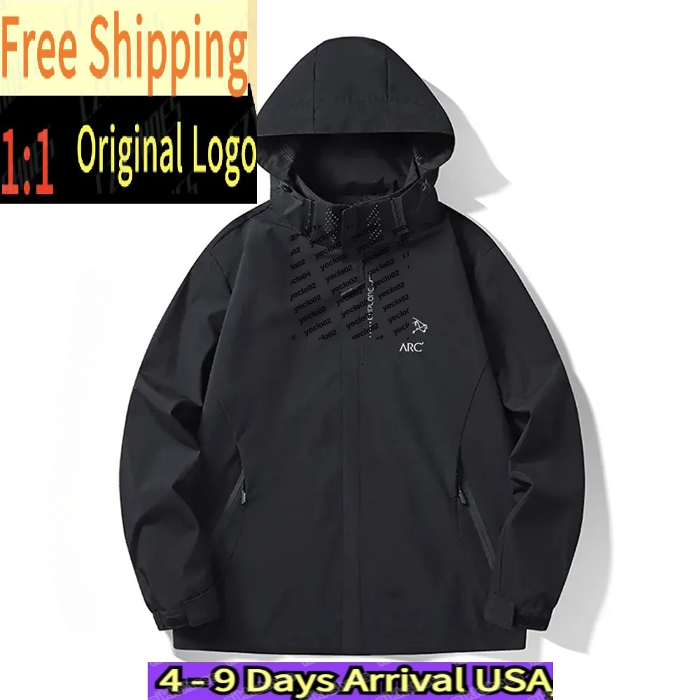 Arc Designer Jacket Men Mens Print Jackets Zipper Windproof Artery Outdoor Sports Wind Breaker Women Male Casual Lightweight Hiking Arcs Windbreaker