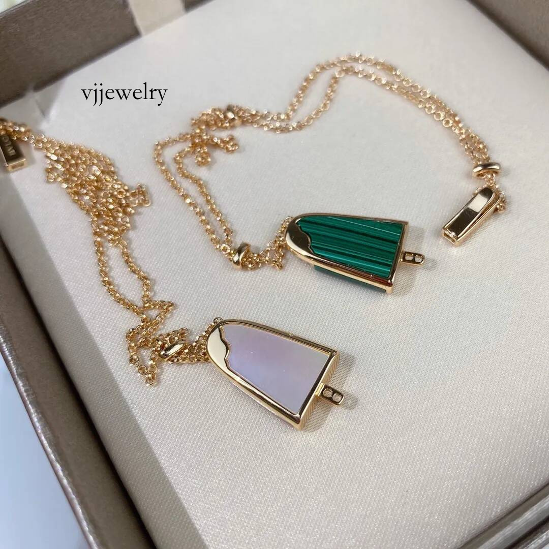 Designer Ice Cream Necklace Jewelry Set Necklace Earring Bracelet Three piece Natural Malachite White Fritillary Gold plated bracelet gift for girlf