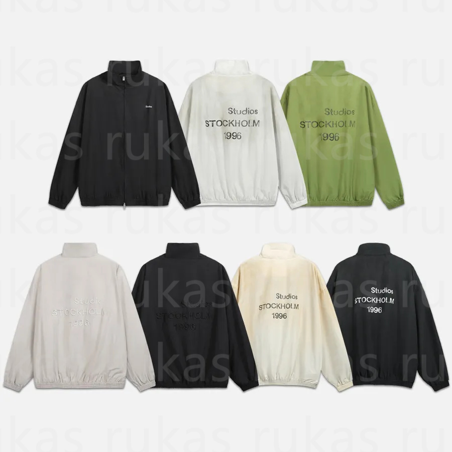 Cappotto da giacca da uomo di design - Giacca a vento con stampa di lettere effetto invecchiato stile retrò Marchio High Street per uomini e donne A