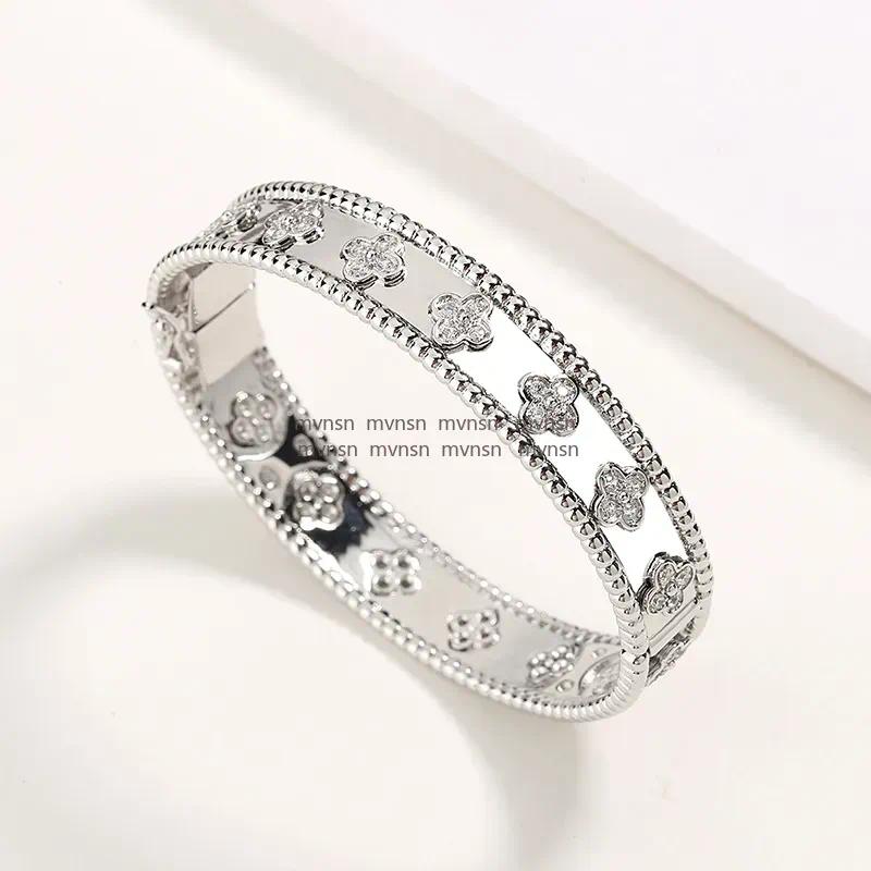 Clover Bracelet clover ring designer jewlery for women silver Gold Bangles rings Full Diamond Kaleidoscope Bracelets Cuff Bangle Christmas gift