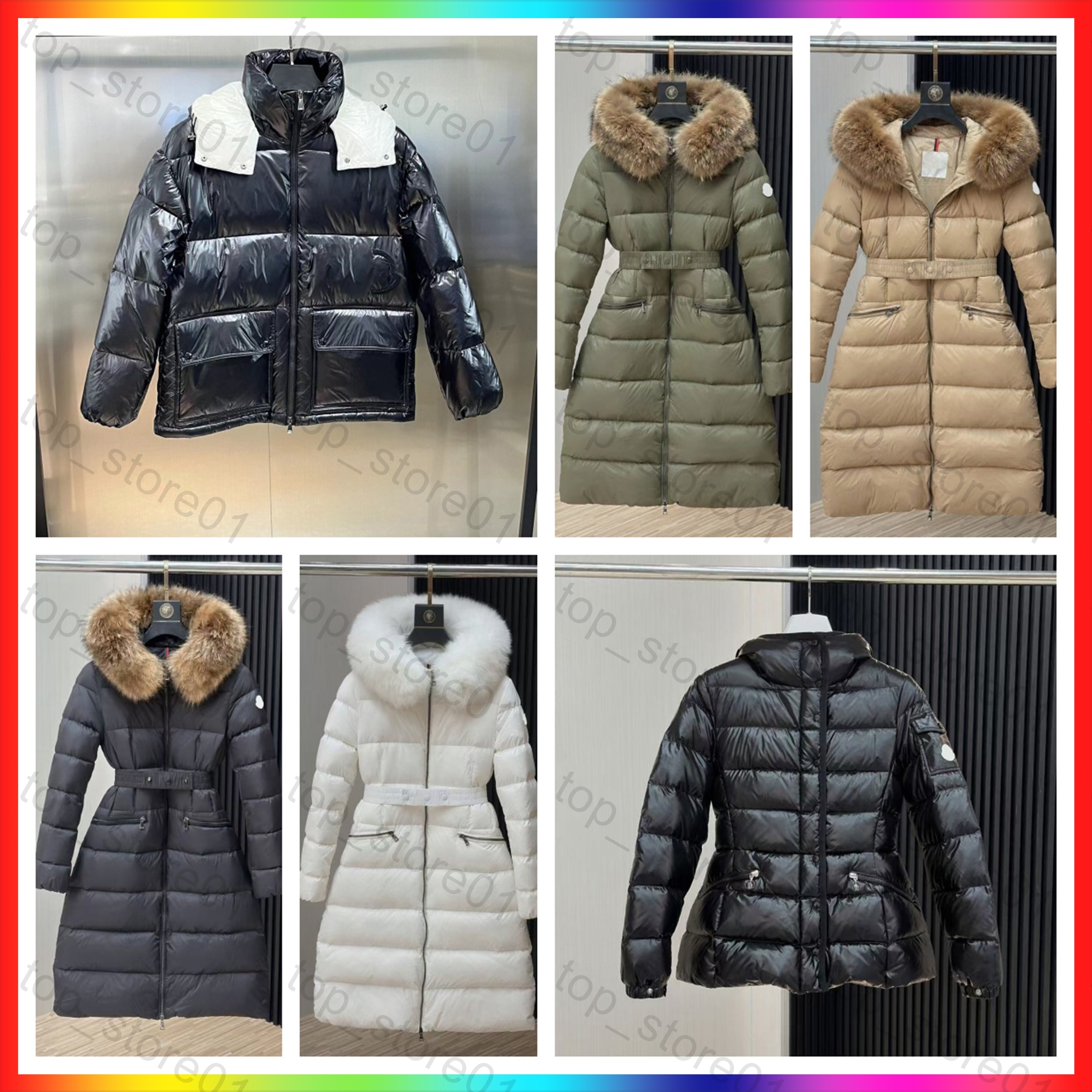 7A 2026 Womans Coat Designer jacket winter boed short down jackets fur coats Puffer jacket Long parkas with belt lady embroidered badge hooded puffe