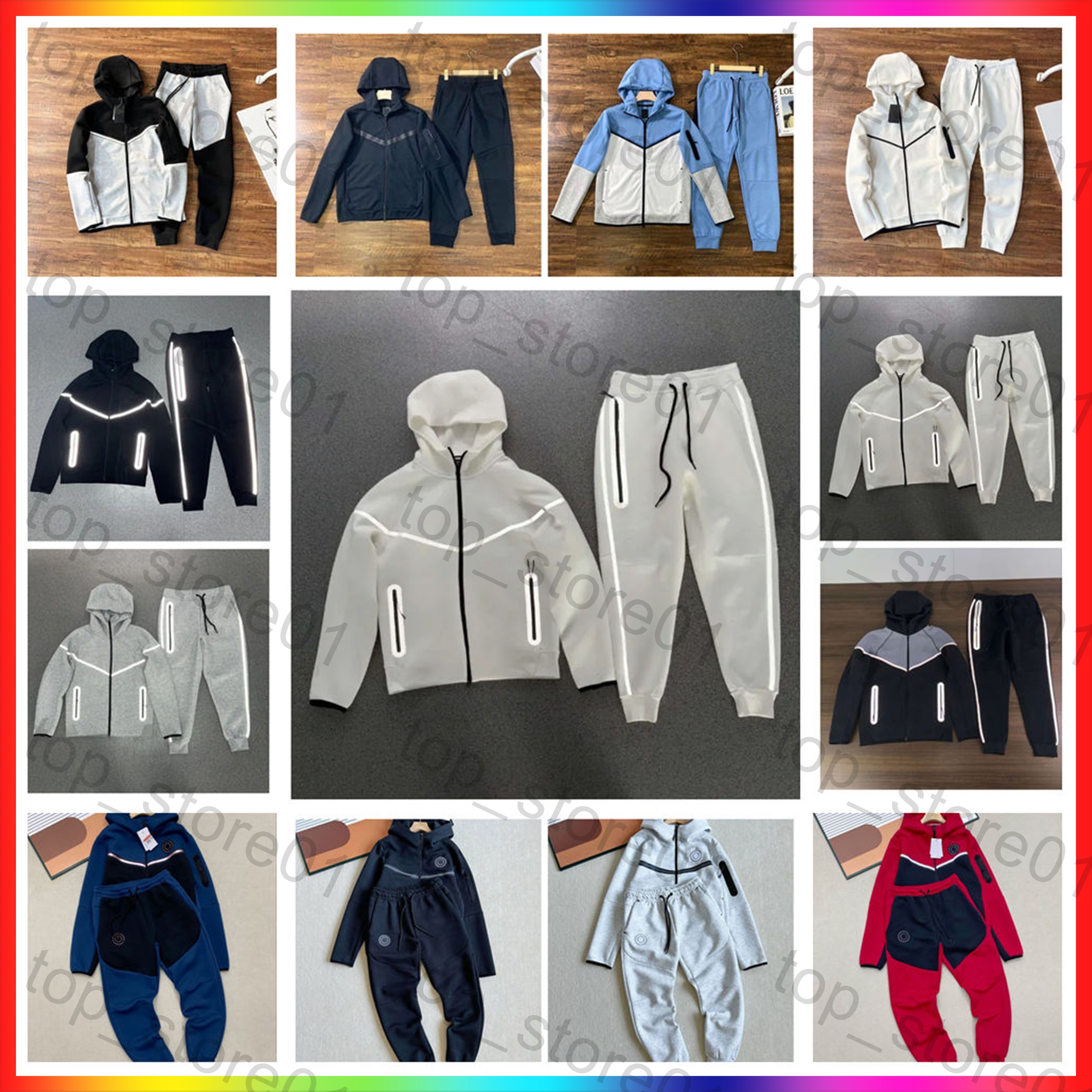 2026 Tech Fleece Tracksuit Mens Womens Full Zip Hoodie Jogger Pants 2 Piece Set Designer Sportswear Jacket Sweatpants Thick Winter Casual Running Ou