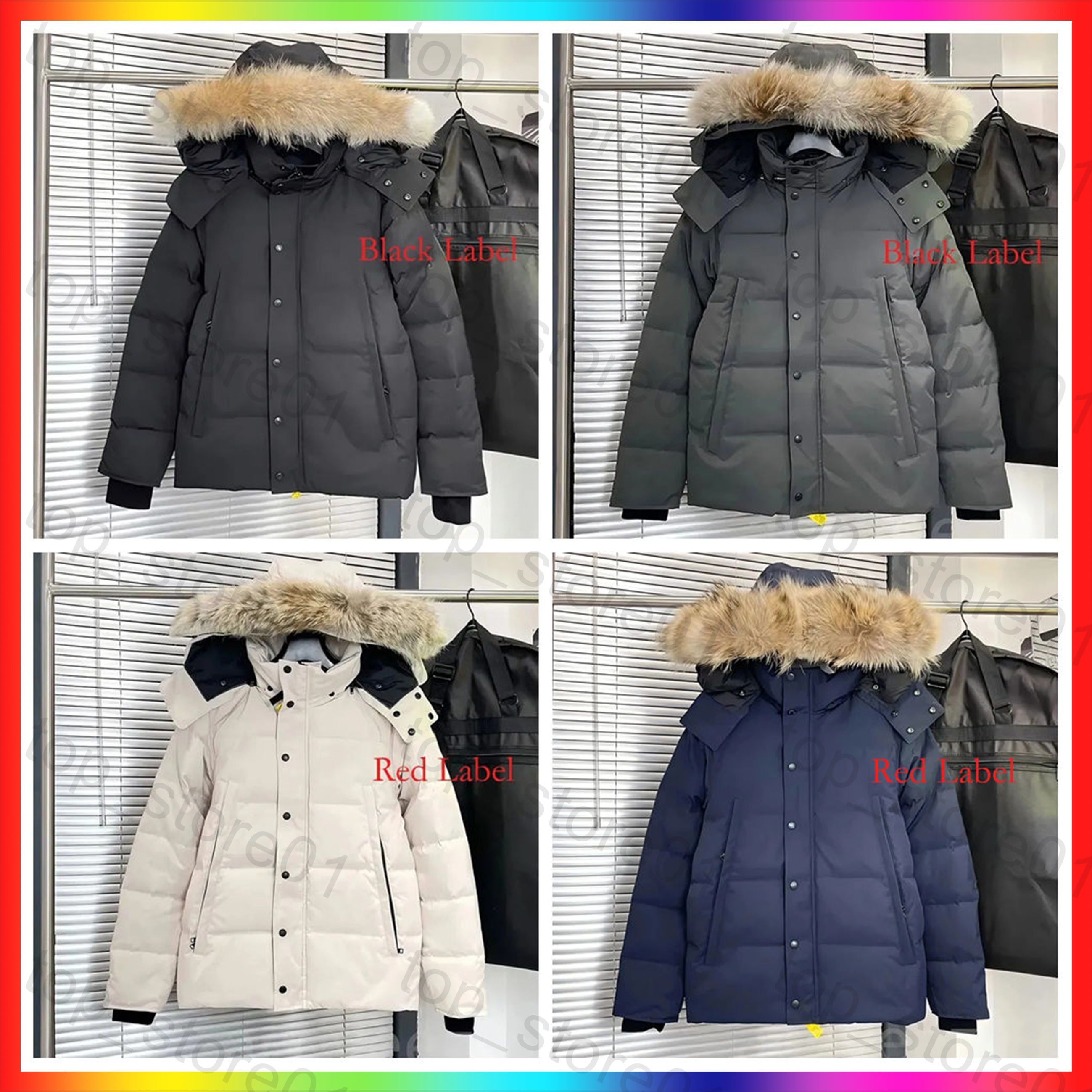 26ss Designer Winter Down jacket Mens down jacket Parka Thick Warm Wolf fur collar Removable puffer Jacket Outdoor windproof Coat High Quality Badge