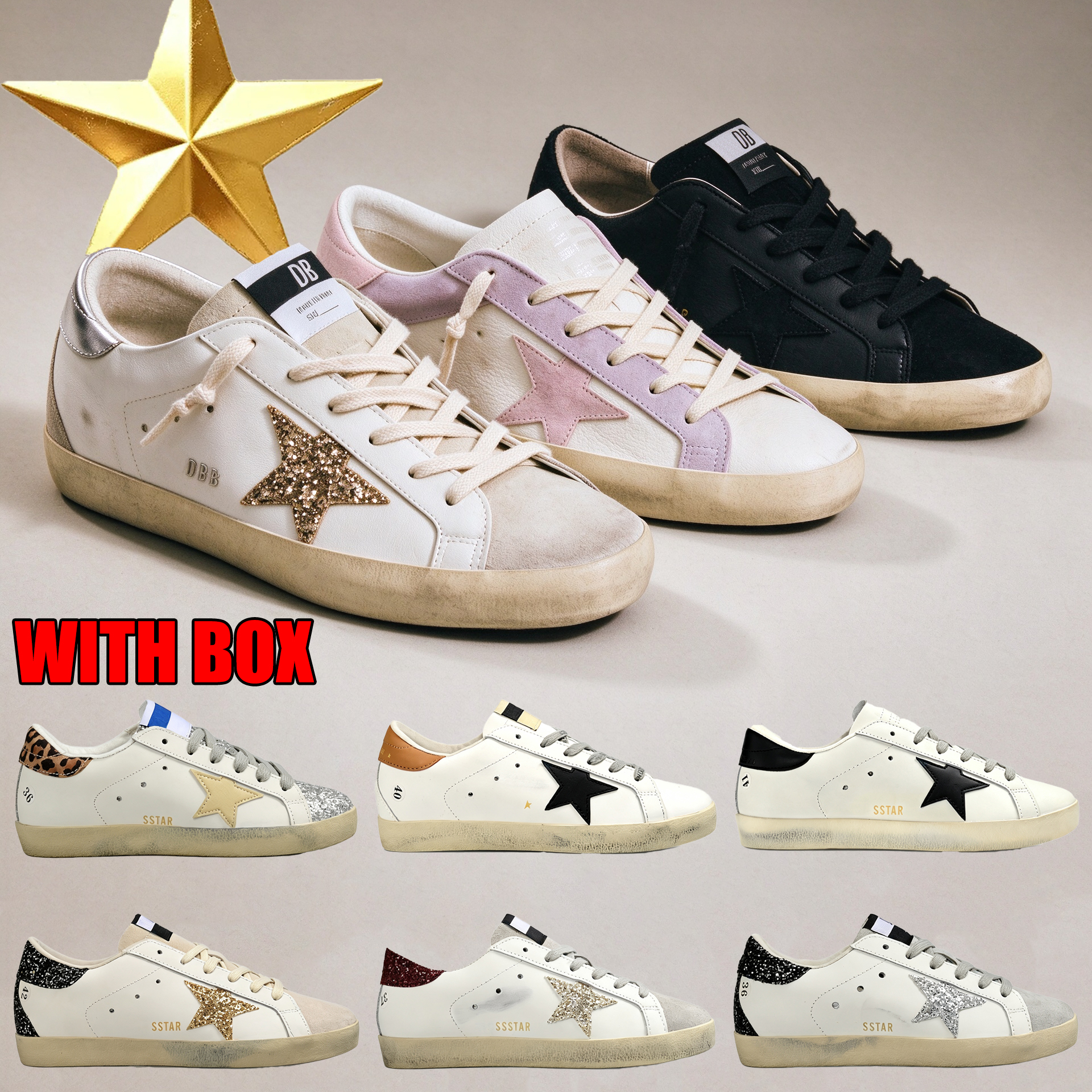 Luxurious shoes Star Designer Loafers Sneakers Super-Star S Shoes Leather Italy Dirty Old Shoe Brand Women Men Black White Ball Casual A Star Traine