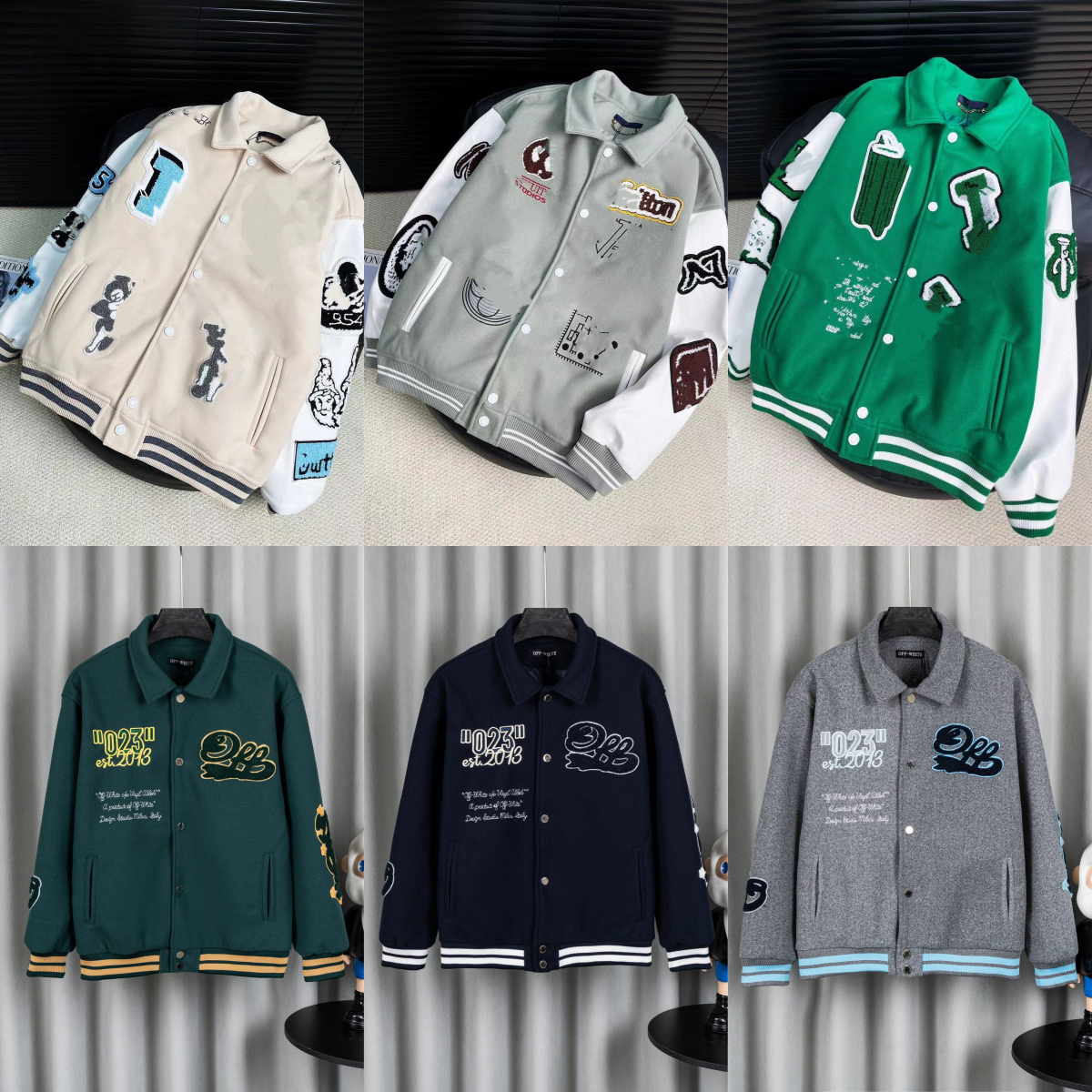designer jacket windbreaker trendy baseball bomber jacket embroidered thick warm outerwear american streetwear oversized varsity coat for unisex aut