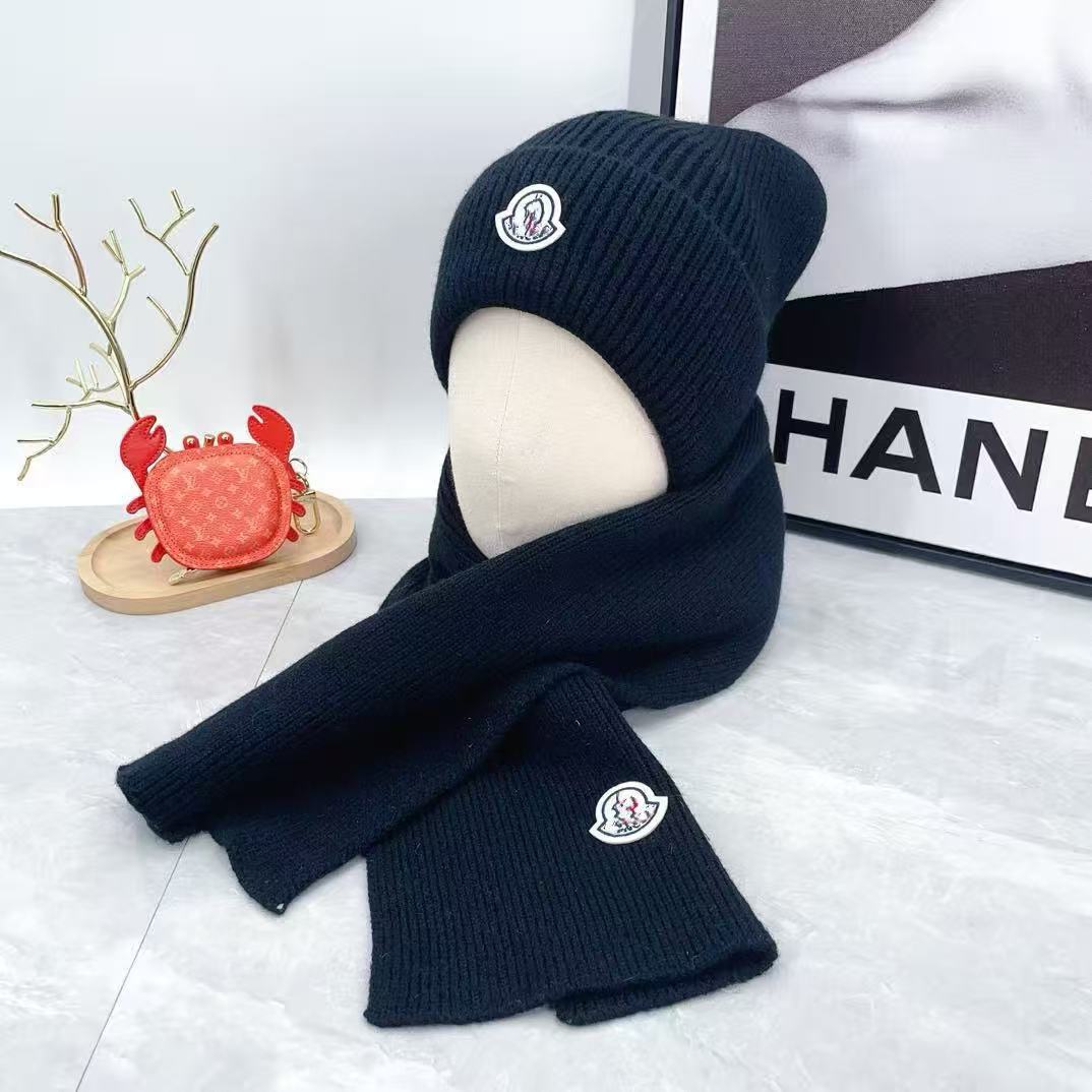 Luxury scarf Men Women Winter Thick Knit Hat Scarf Combo Soft Ribbed Knitted Warm Beanie Scarf Outdoor Thermal Accessory Nice Gifts Colors