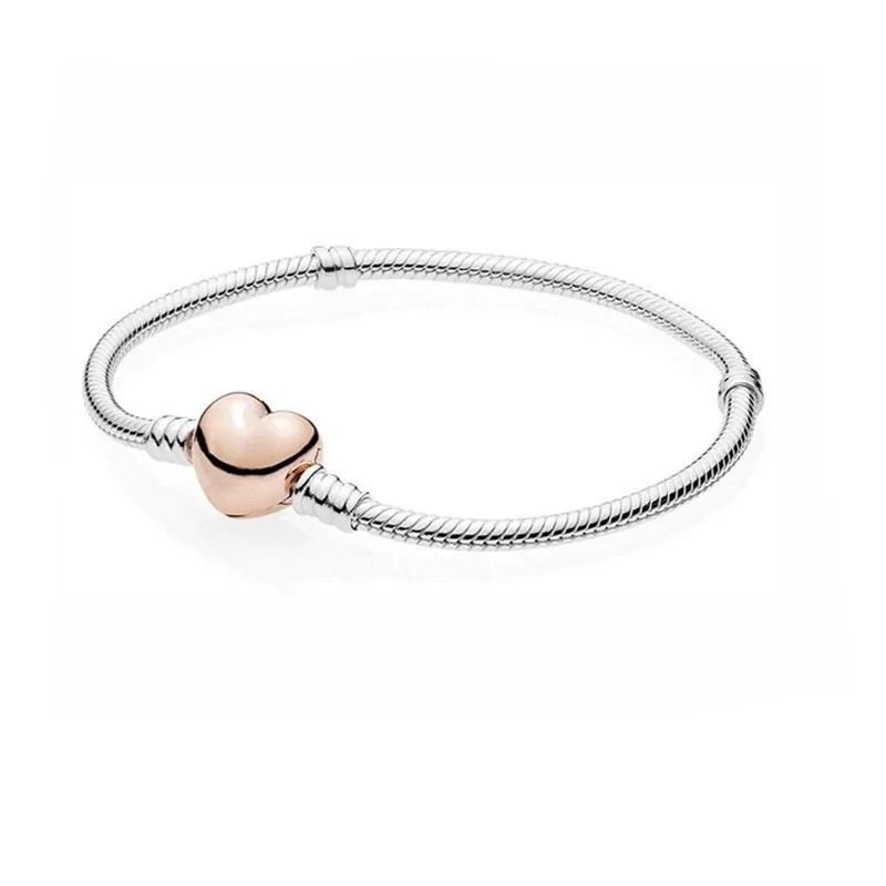 Hot Fashion Women Lover Silver Rose Gold Stainless Steel White Copper Pearl Lover Heart Crown Chain Letter Snake Bracelets Jewelry A Gift