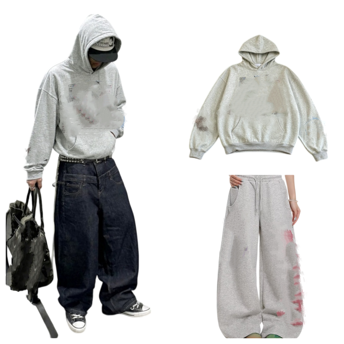 Designer mens hoodies womens hoodie sweatshirts jacket coats Sweater Vintage Sketch Print Hoodie Streetwear Cotton Sweatshirt Jacket