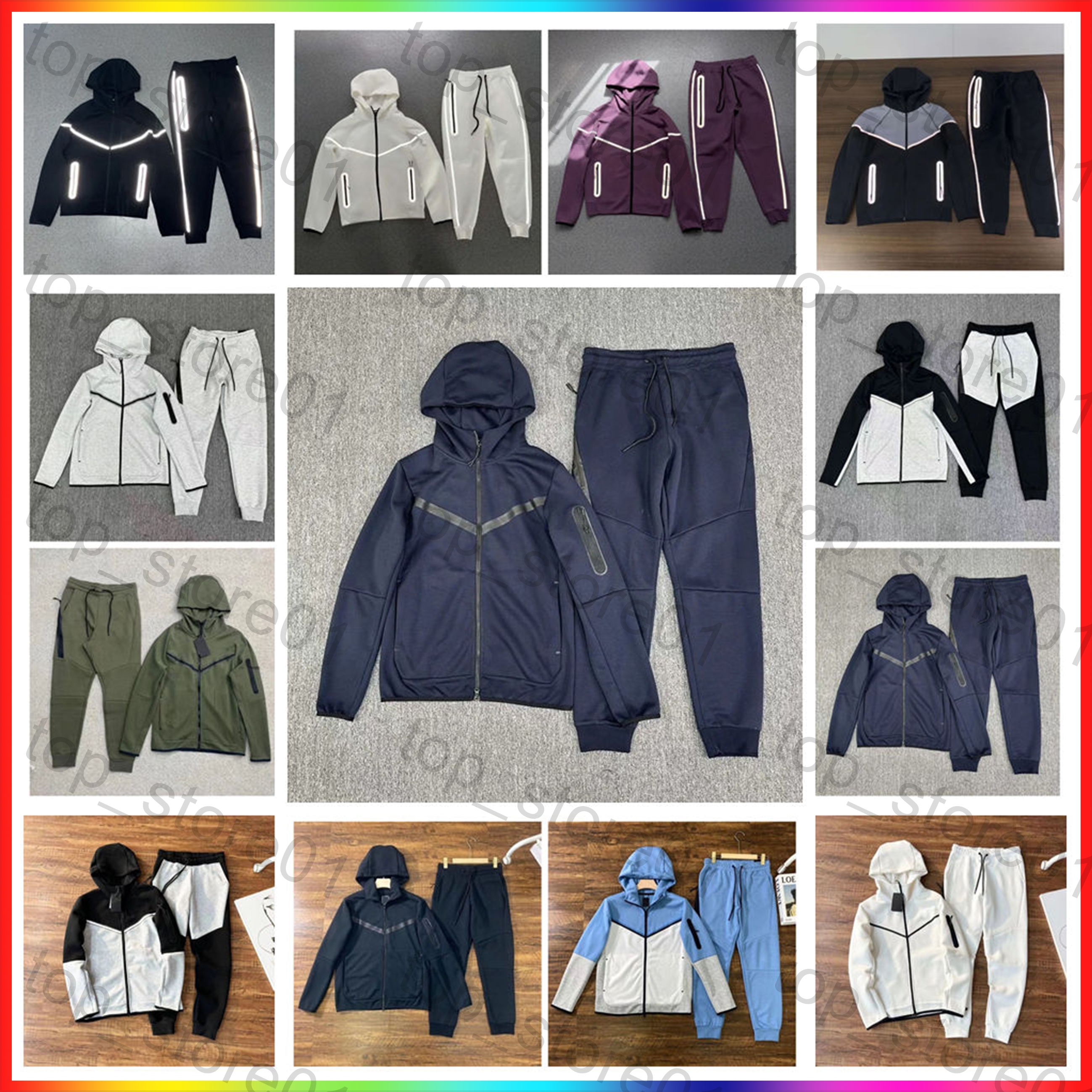 2026 Tech Fleece Tracksuit Mens Womens Full Zip Hoodie Jogger Pants 2 Piece Set Designer Sportswear Jacket Sweatpants Thick Winter Casual Running Ou