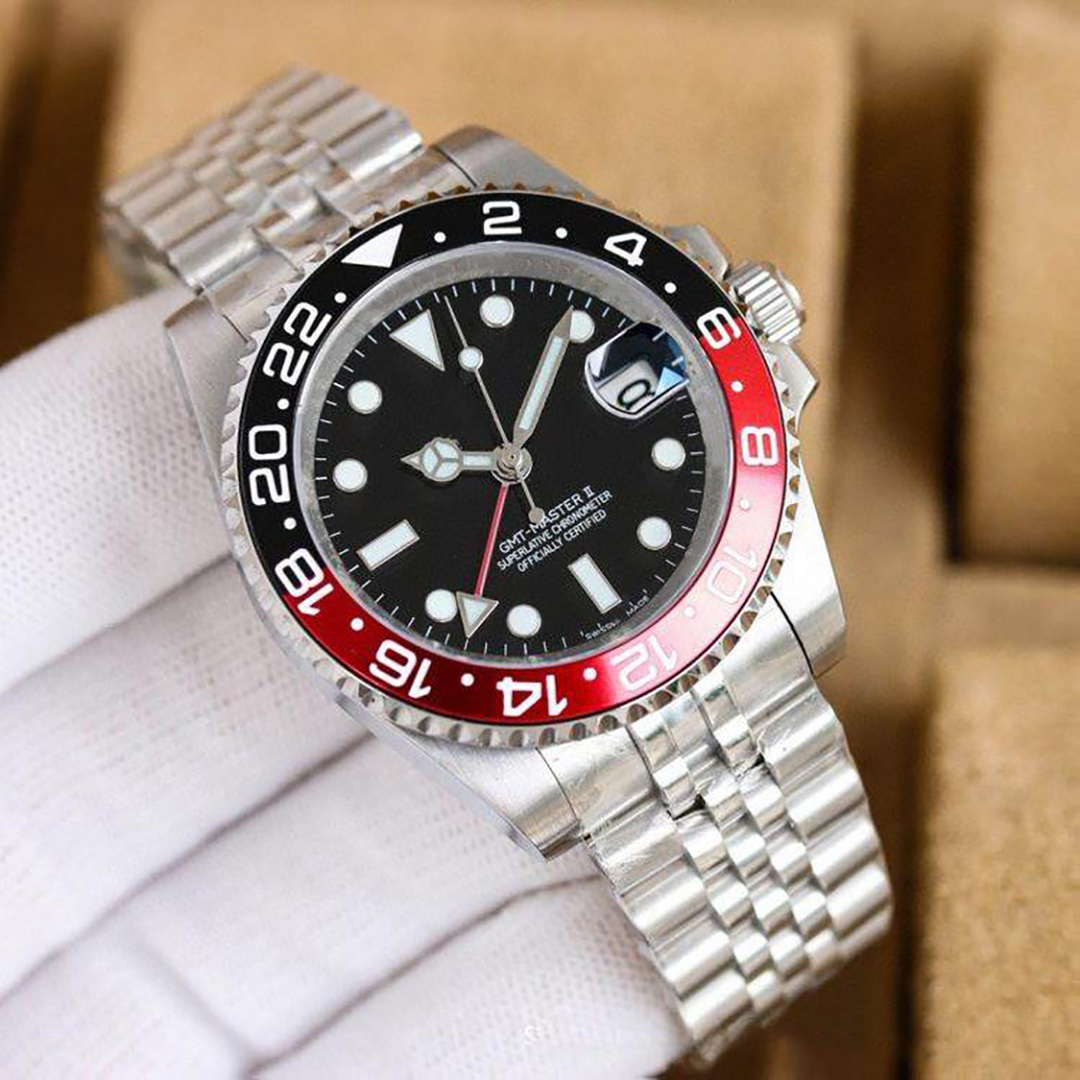 Montre-bracelet automatique mécanique de haute qualité pour homme, boîtier en acier inoxydable de 40 mm, lunette en céramique, mouvement à remont