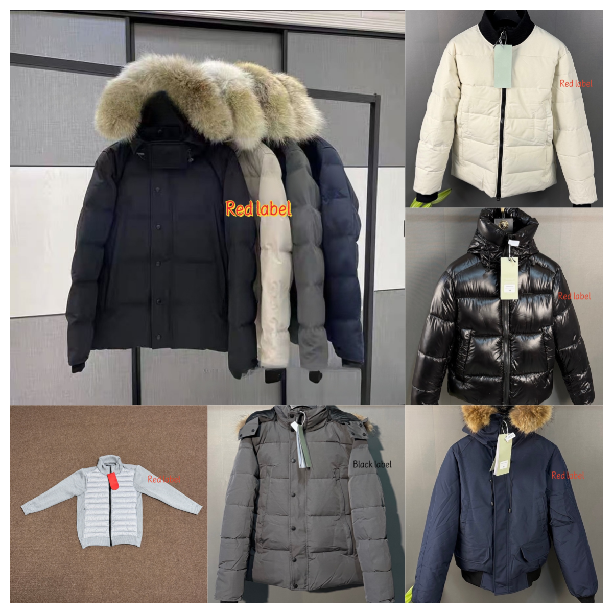 Parka à col en fourrure pour hommes, épaulette à capuche, coupe-vent, Badge de styliste, veste chaude d'hiver