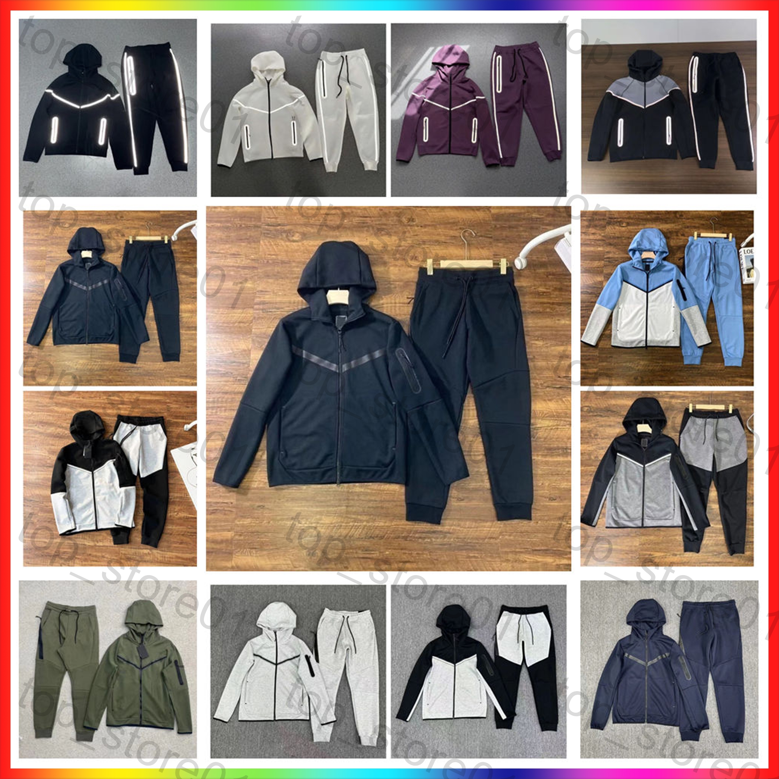 2026 Tech Fleece Tracksuit Mens Womens Full Zip Hoodie Jogger Pants 2 Piece Set Designer Sportswear Jacket Sweatpants Thick Winter Casual Running Ou