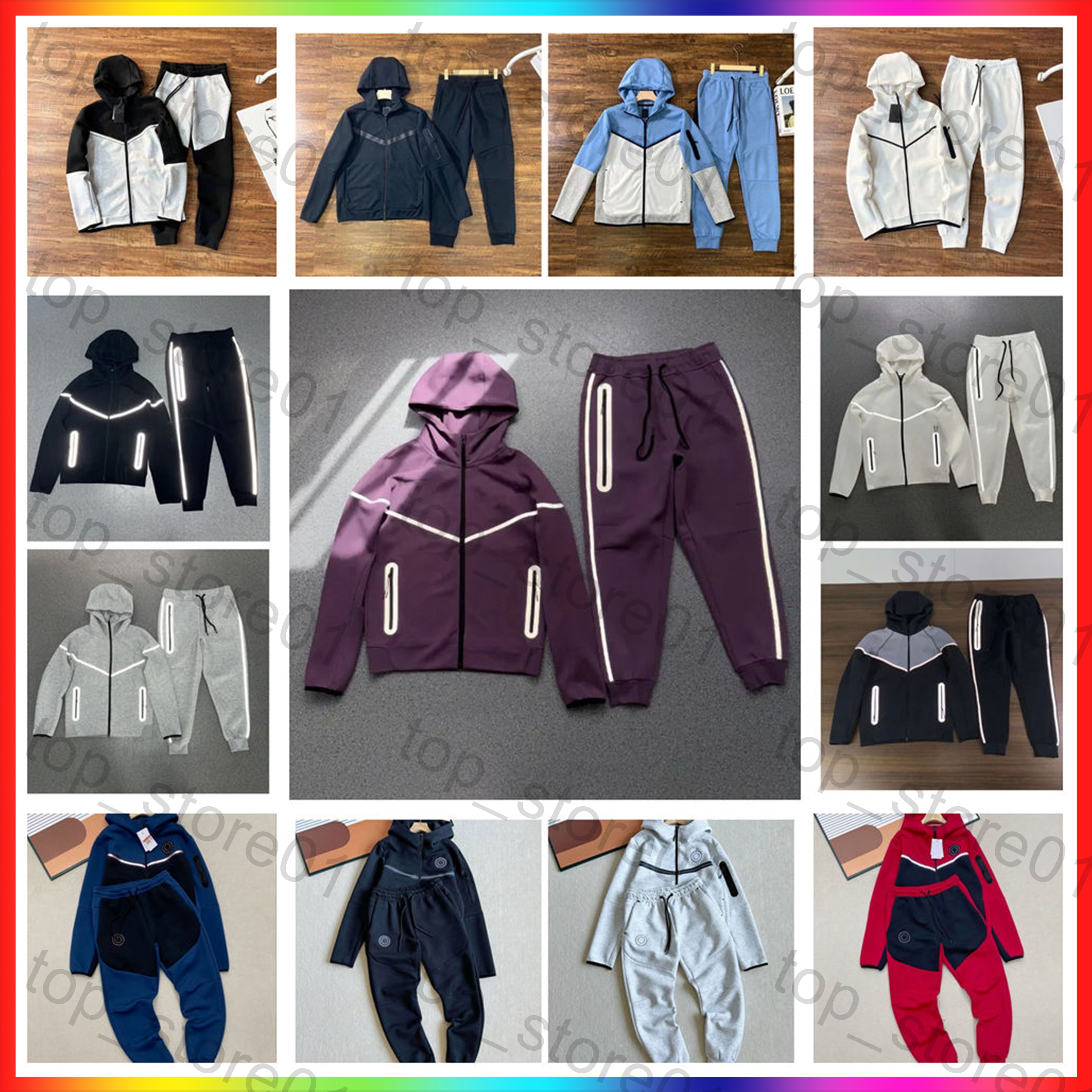 2026 Tech Fleece Tracksuit Mens Womens Full Zip Hoodie Jogger Pants 2 Piece Set Designer Sportswear Jacket Sweatpants Thick Winter Casual Running Ou