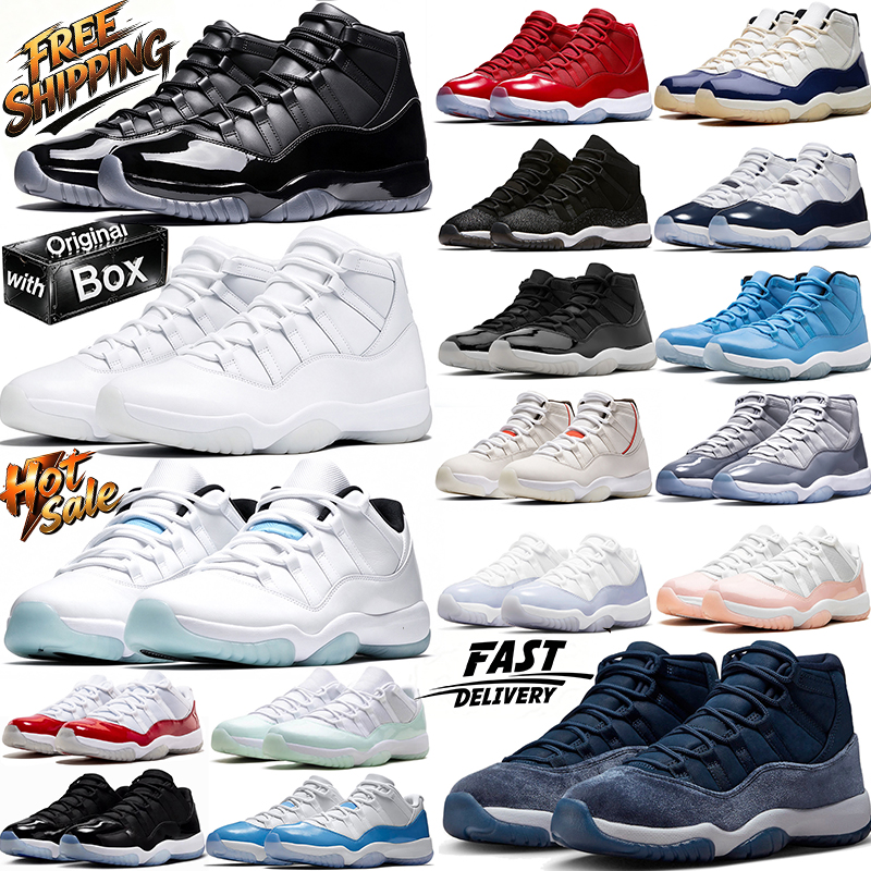 with box Basketball Shoe Mens 11s Cool Grey Cherry 11 Red Cement White Black Pink Blue Women Outdoor Sneakers Low Womens High Sports