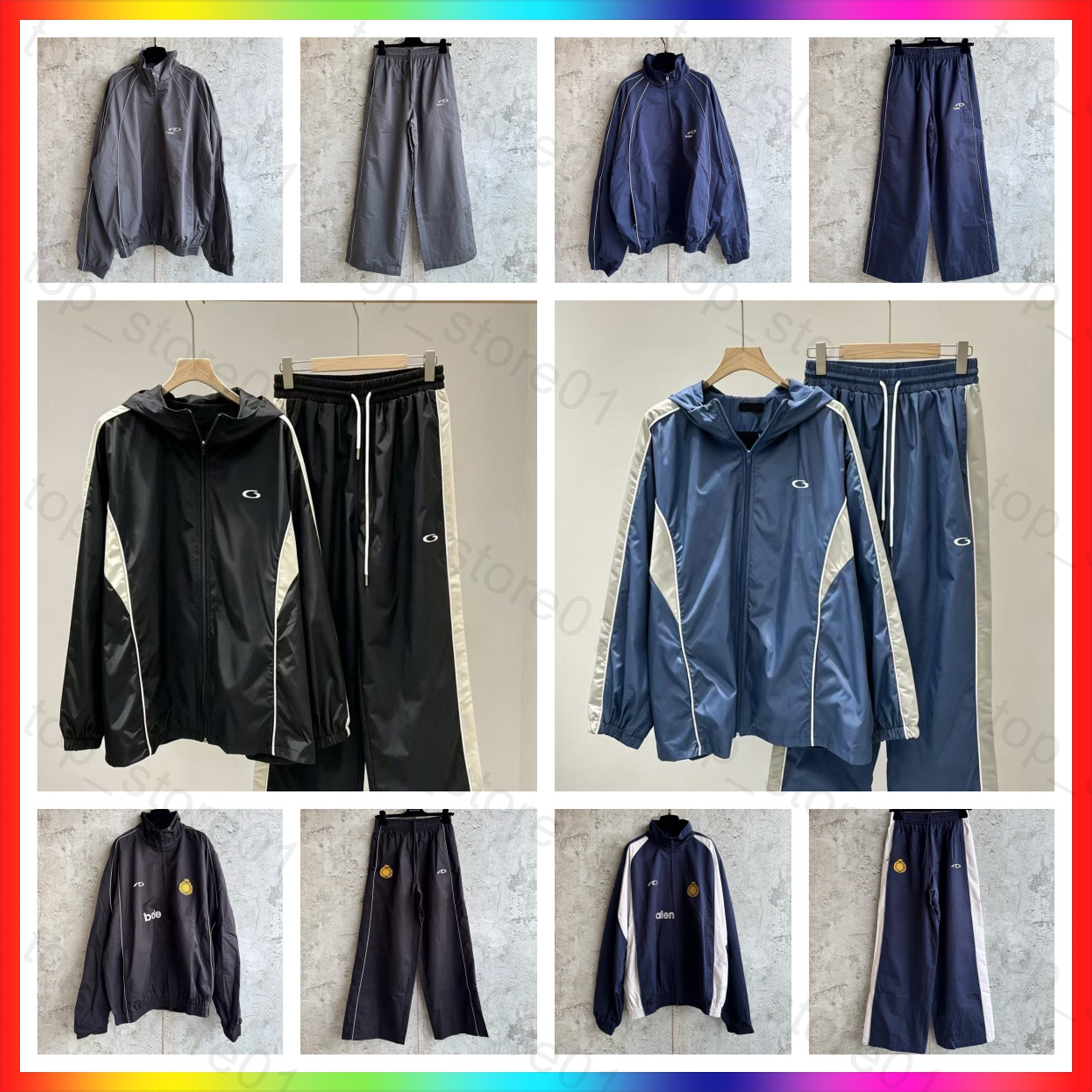 5A 2026 New designer hoodie Quick Drying Zipper Jacket Embroidered Patterns Retro Racing Jacket Fashion mens windbreaker hoodie Drawstring Pants Run