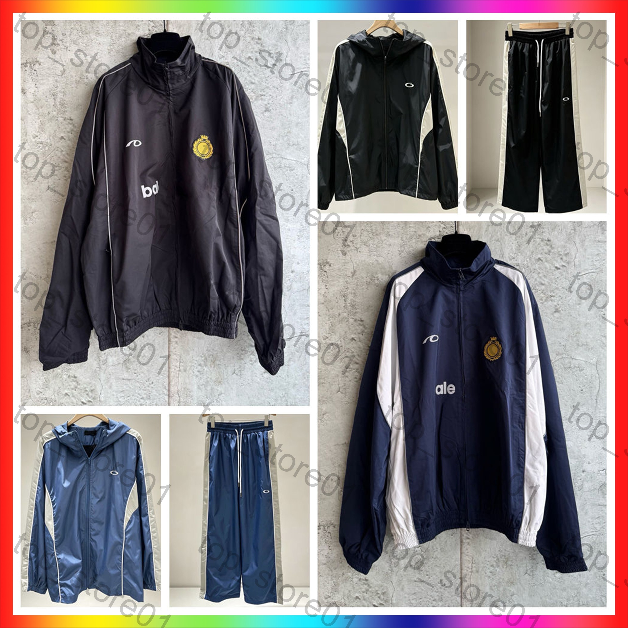 5A 2026 New designer hoodie Quick Drying Zipper Jacket Embroidered Patterns Retro Racing Jacket Fashion mens windbreaker hoodie Drawstring Pants Run