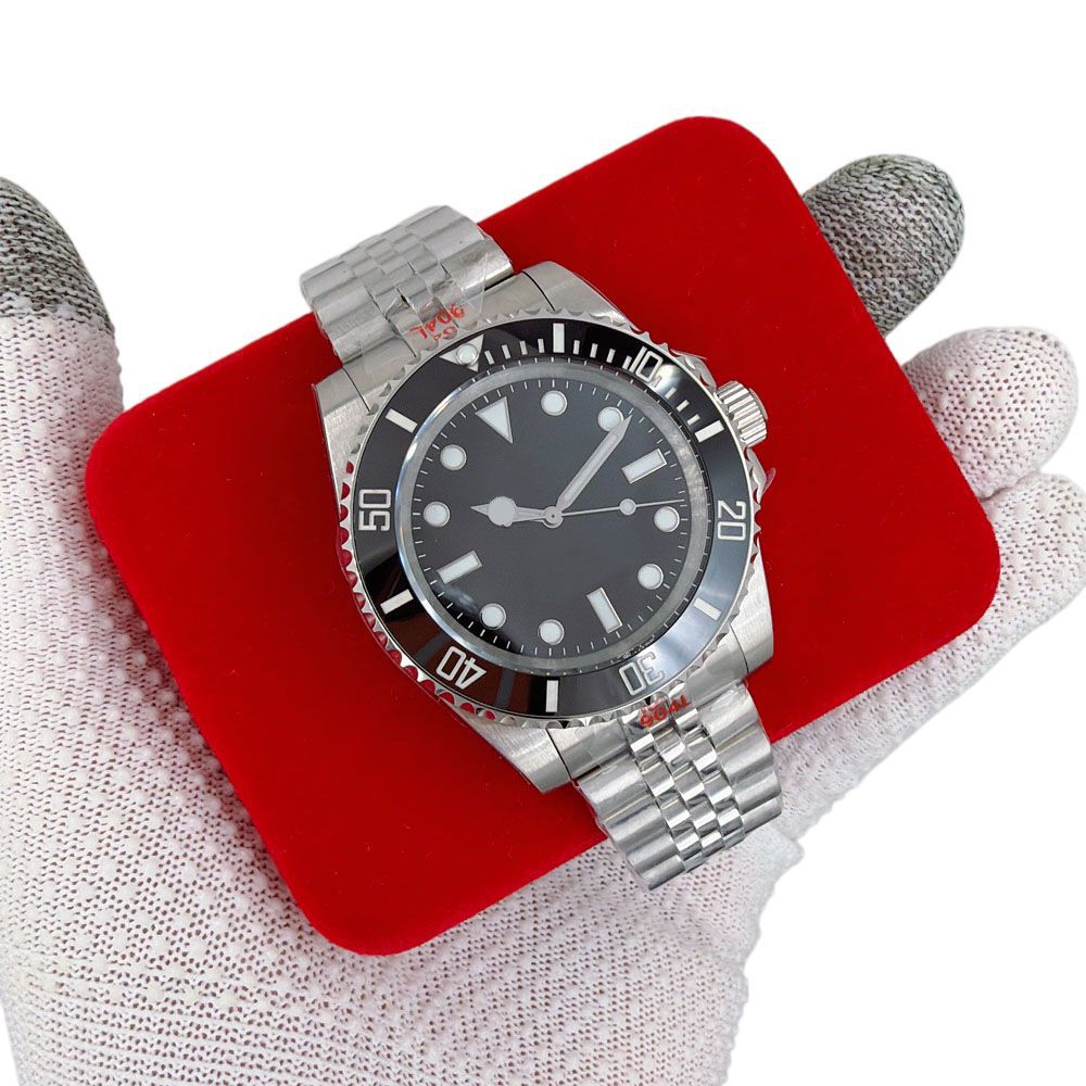 High quality Mens Automatic Wristwatches Sapphire Black watch Ceramic Bezel Stainless Steel 41mm Automatic Mechanical Mens Men Watch Watches with bo