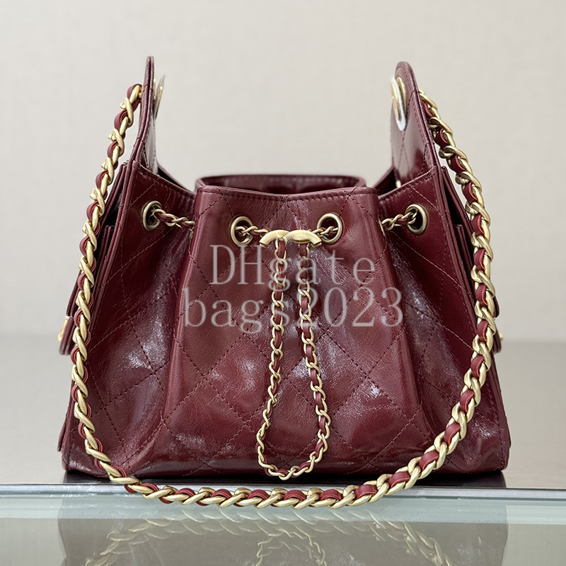 Mini Handbag 22CM Master Quality Luxury Designer Hobo Bag Shiny Calfskin Shoulder Bag Evening Chain Bag With Gift Box X004H