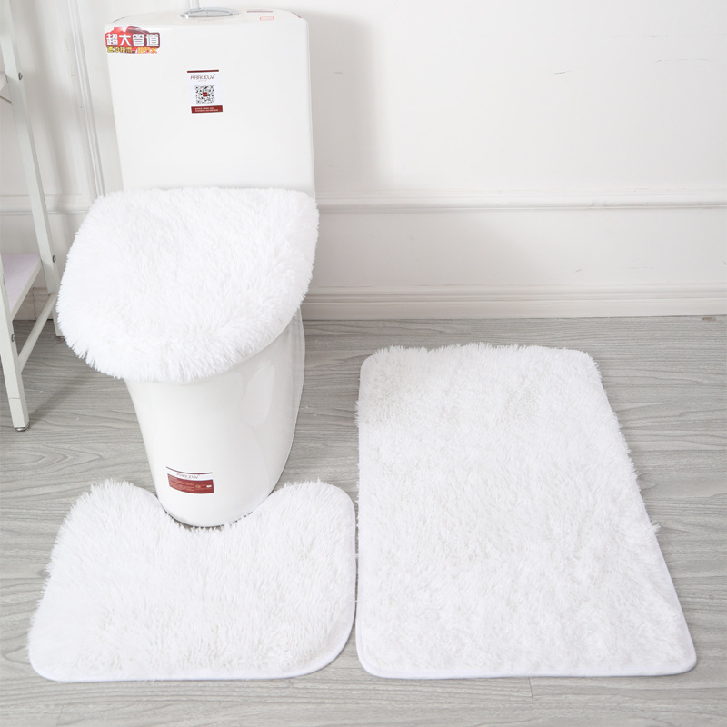 PVC anti-slip mat three-piece set, wool carpet, tablecloth, bathroom mat for toilet and bathtub, Nordic style.J6KJ01