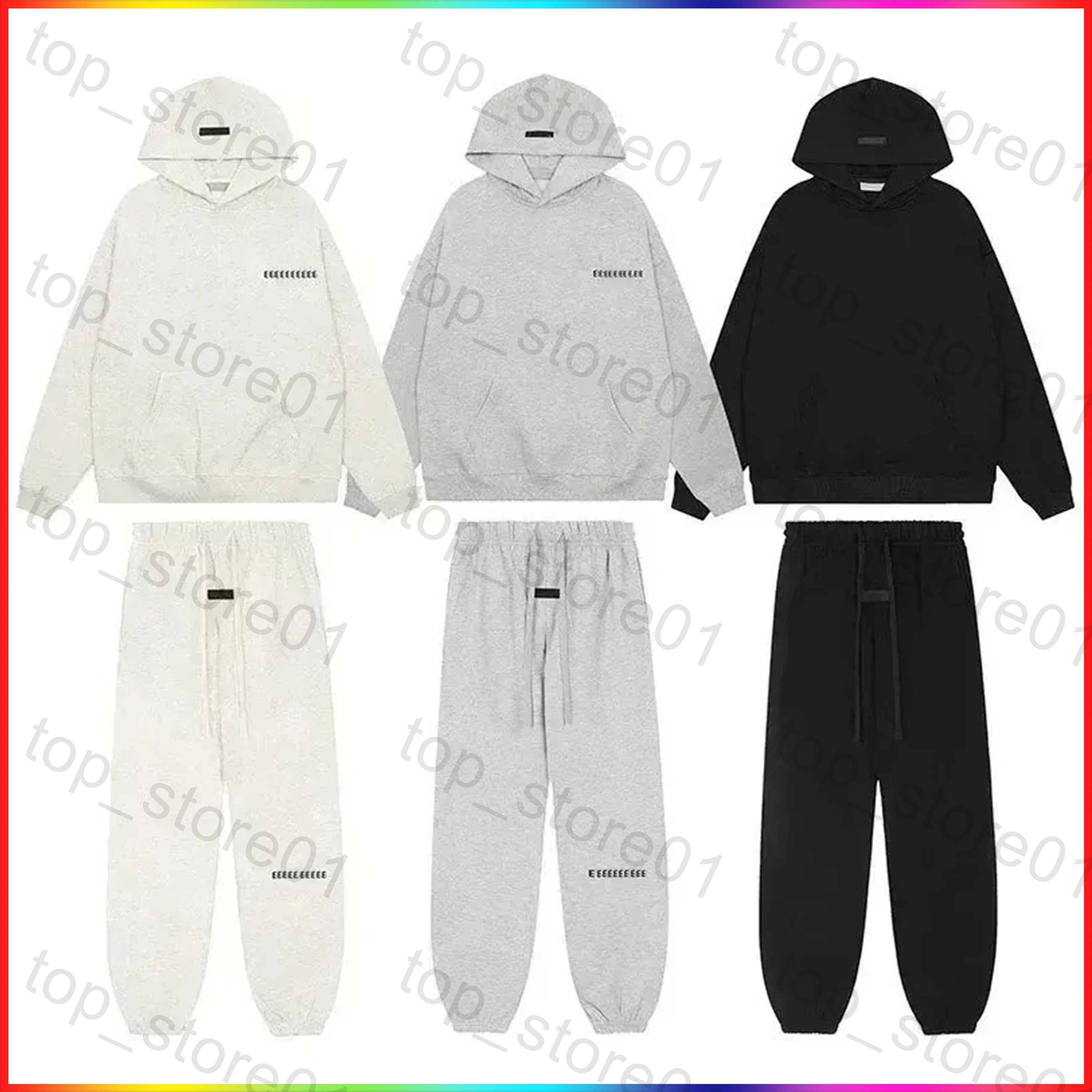 Designer Hoodies mens essential Tracksuit 3D Silicon Reflective Letter shorts Oversized essential hoodie Sweatshirts Casual Sweatpants Couples Loose
