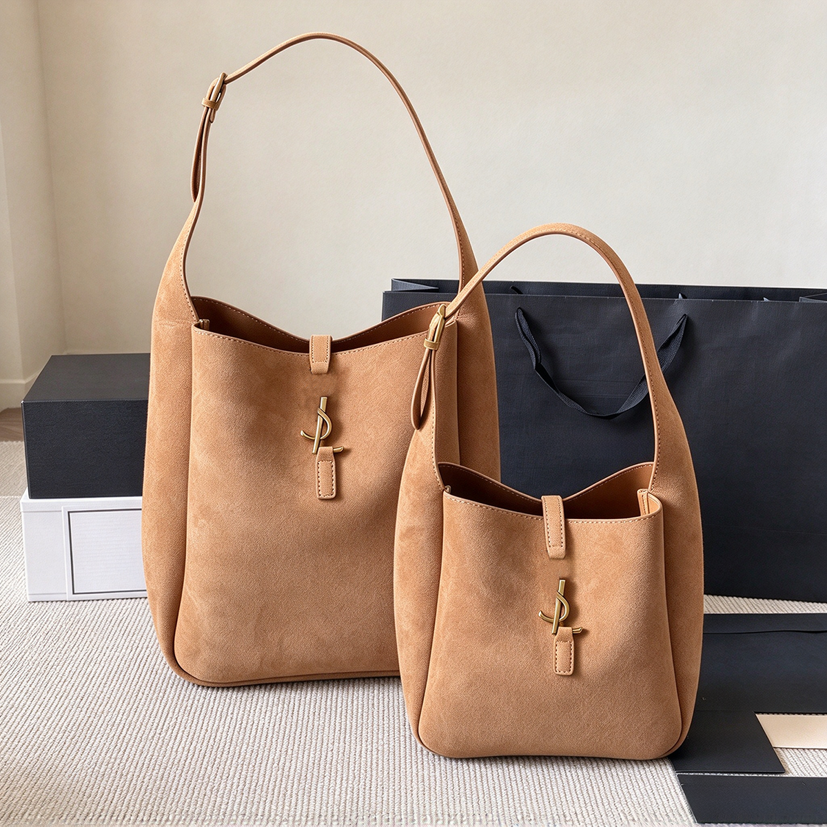 Designer Bag Suede Bucket bag LE5A7 Hobo Shoulder Bag BEA Tote Bag Vintage Brown Underarm bag Luxury Women Large Capacity Shopping Bag Fashion Handb