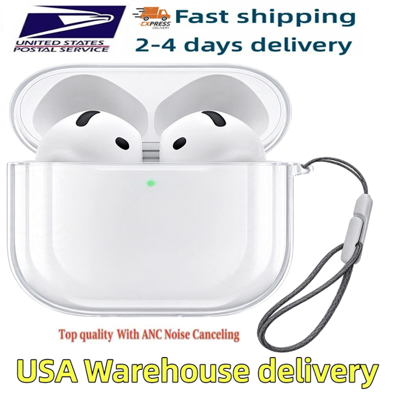 USA Stock for airpods 5 air pro 3 4 airpods pro 2 3rd headphones Solid Silicone Cute Protective headphone earbuds airpods 4 ANC wireless charging Sh
