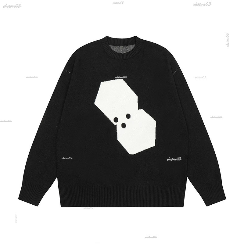 Stusylies Sweater Designer Mens Knitted Studded Sweater Jacquard Letter Stud Pattern Vintage Hip Hop Casual Sports Fashion Stussied Long Sleeve Swea