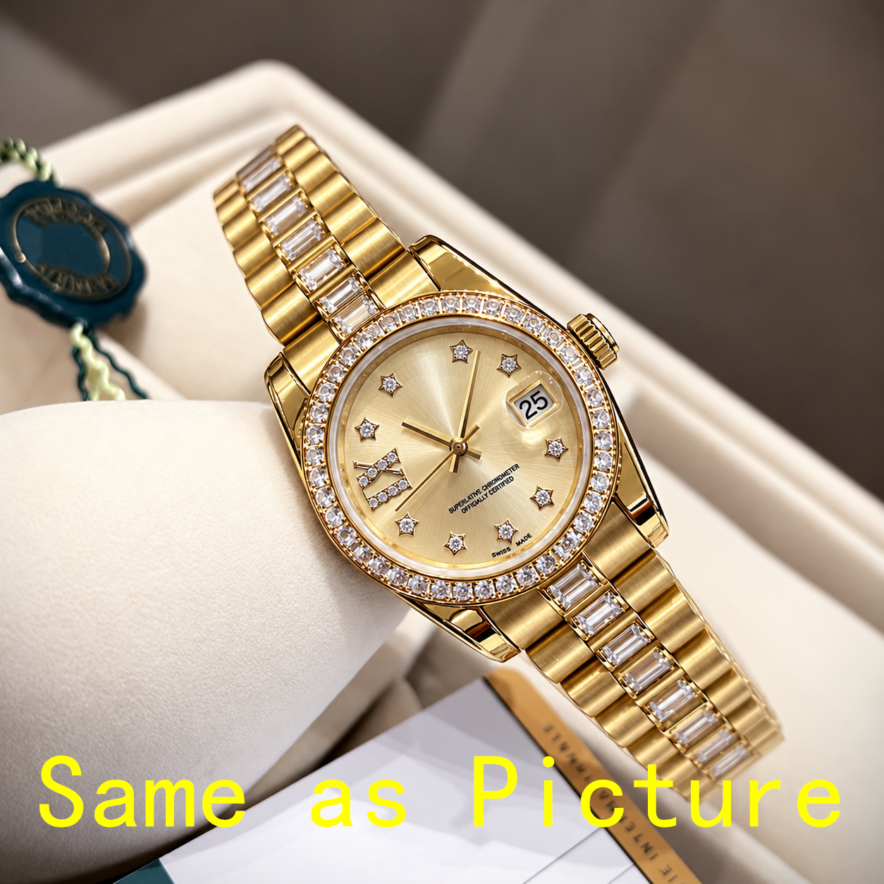 Jason007 RX 31MM Iced-out Moissanite 316L Stainless Steel Women Watches Sapphire Crystal Stones Designer High-Quality Fritillaria Noodles Japan Quar
