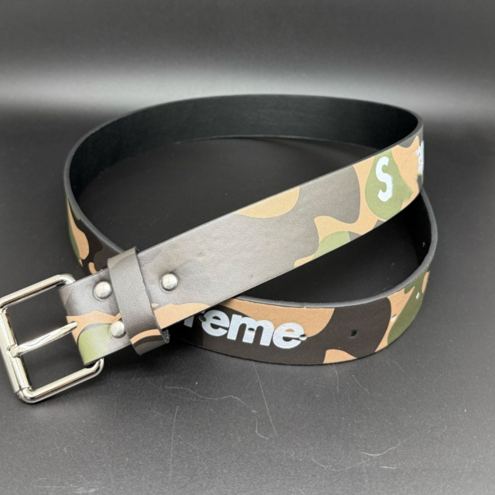 Belts Men Women Camouflage Print PU Leather Belt Streetwear Letter Pin Buckle Waist Belt Hip Hop Y2K Fashion Jeans Decor Waistband Unisex
