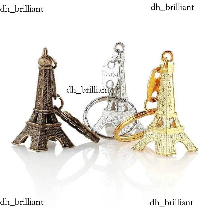 Rétro tour Eiffel estampillé Paris France mode cadeau créatif porte-clés or argent Bronze porte-clés en gros chaud