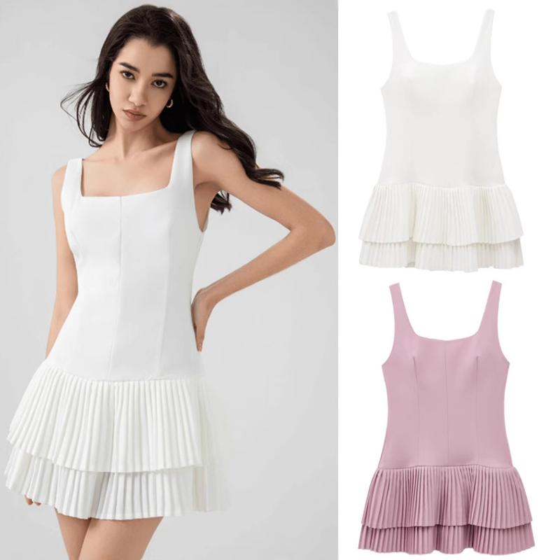 Robe combinaison plissée sans manches pour femmes, col carré, taille haute, dos nu, Sexy, Clubwear de fête, printemps 2026