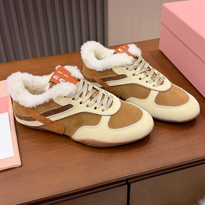 Designer Fashion Sneakers Womens Autumn Winter Running Shoes High Quality Suede Leather Upper Comfort Warm Inner Lining Sneakers Retro Brand Lace up