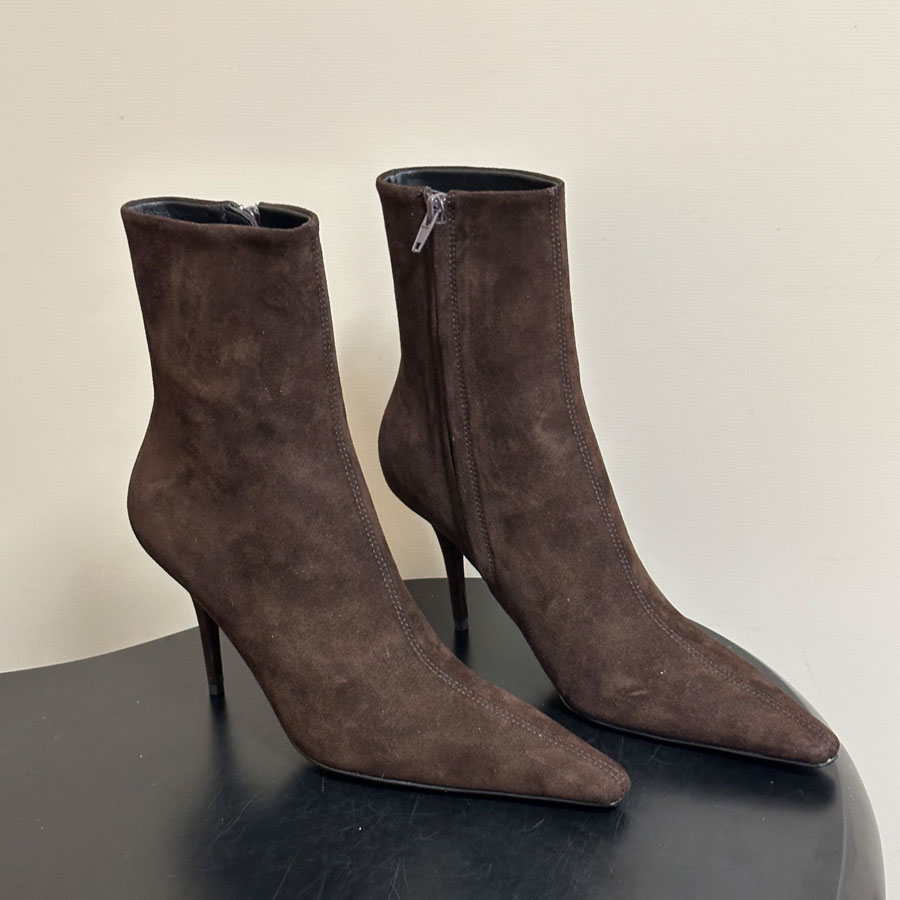 Top-Qualität, klassisch, trendig, mit Reißverschluss, spitze Zehen, Stiefeletten mit Stiletto-Absatz, High-Heels, modische Stiefel, Ritterstiefel, A