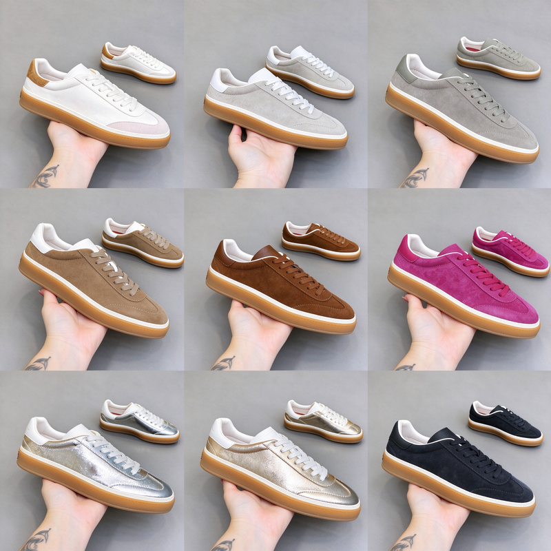Designer Casual Shoes Top Luxury Brand Tennis Walk Couple German Army Trainers Genuine Leather Lightweight Low Top Vintage Sneakers Suede Patched Fl